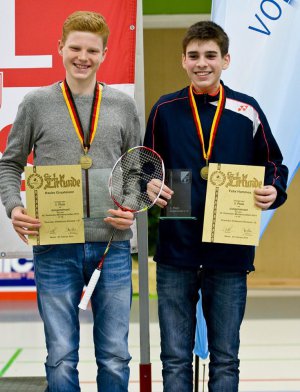 Deutscher Meister im Jungendoppel U15: Felix Hammes und Timm Gründer (Foto von Andre Jahnke)